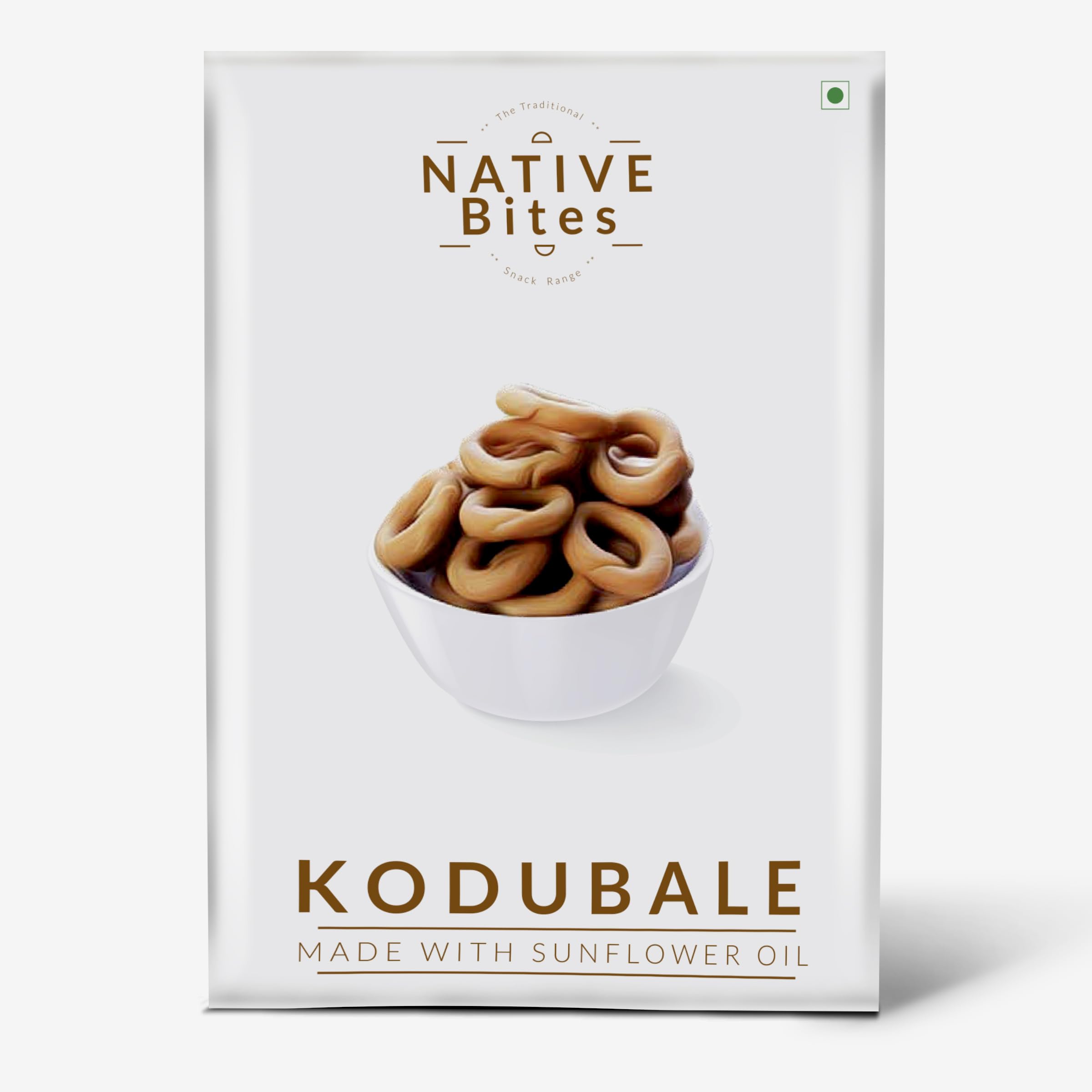 Vijaya Food Native Bites Authentic Small Kodubale 400g (Pack of 2, 200g each) - Crunchy South Indian Snack, Homemade, Sunflower Oil, No Preservatives