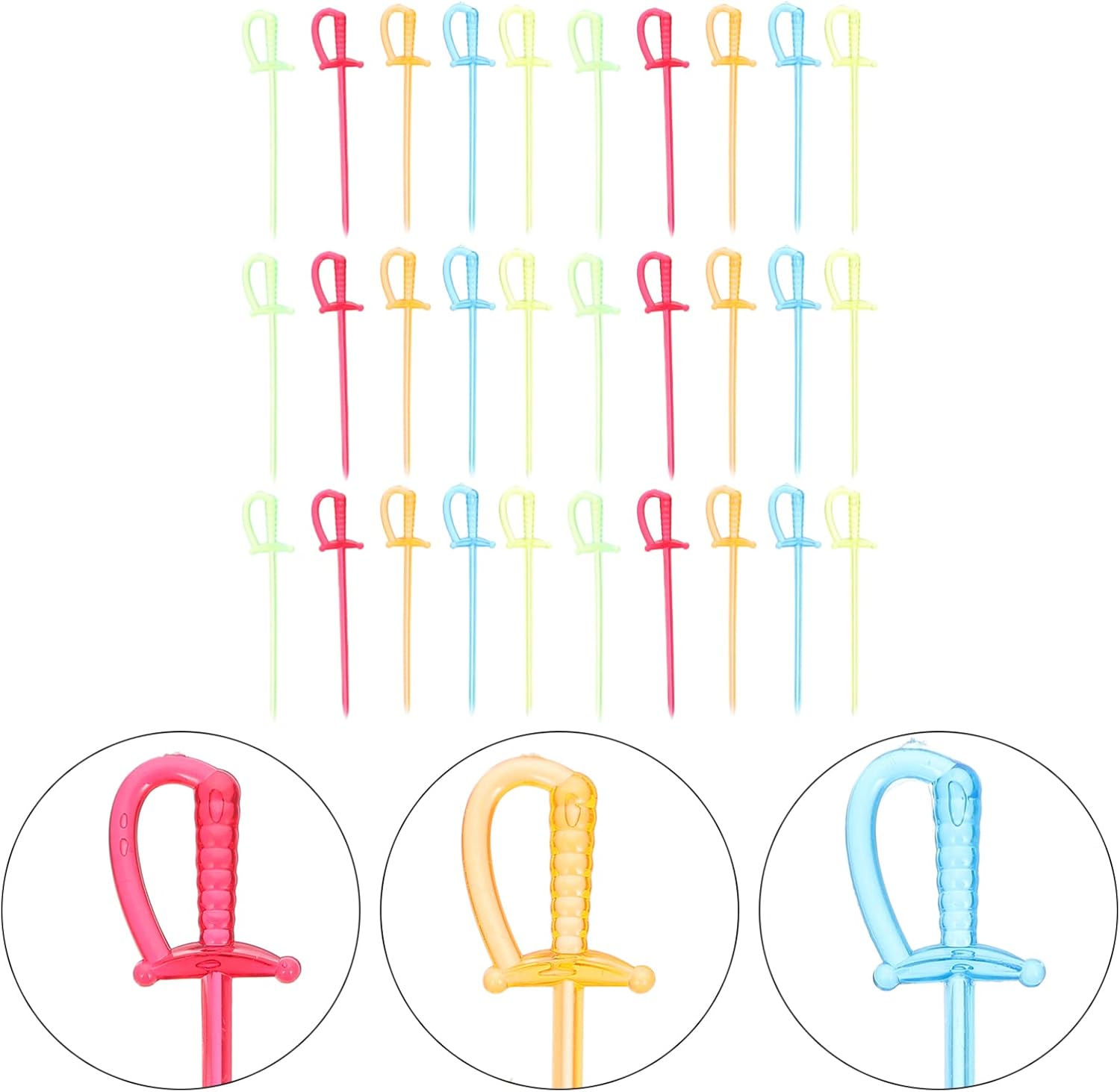 SOLUSTRE 600pcs Food Toothpicks Plastic Cocktail Picks for Appetizers Party Snacks Fruit Garnishes for Bars Restaurants Family Gatherings