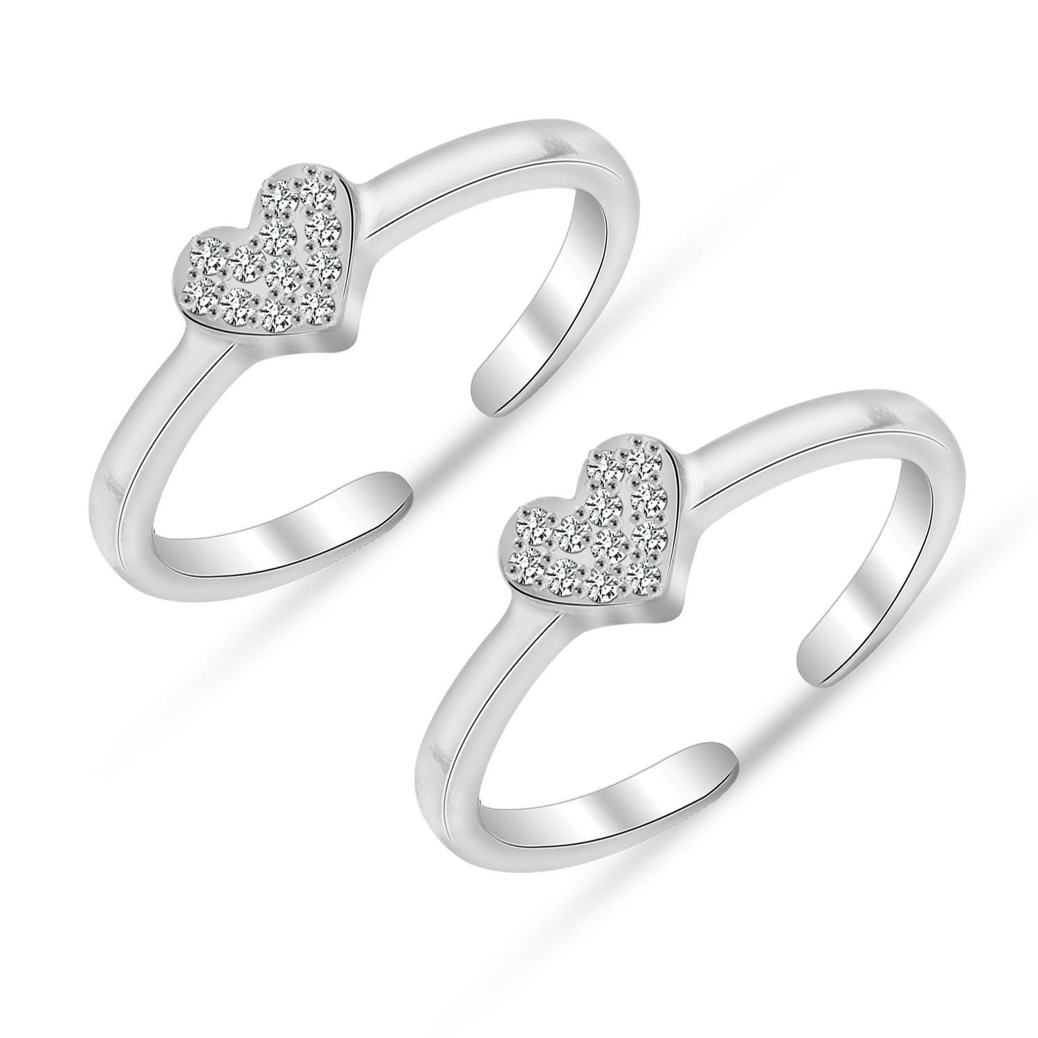 LeCalla 925 Sterling Silver CZ Toe Ring for Women | BIS Hallmarked Cubic Zirconia Heart Toe Rings | Elegant and Comfortable Toering jewelry Gift | Anniversary Birthday Wedding Gifts (B0DB8G8NCR) Amazon Price History, Amazon Price Tracker