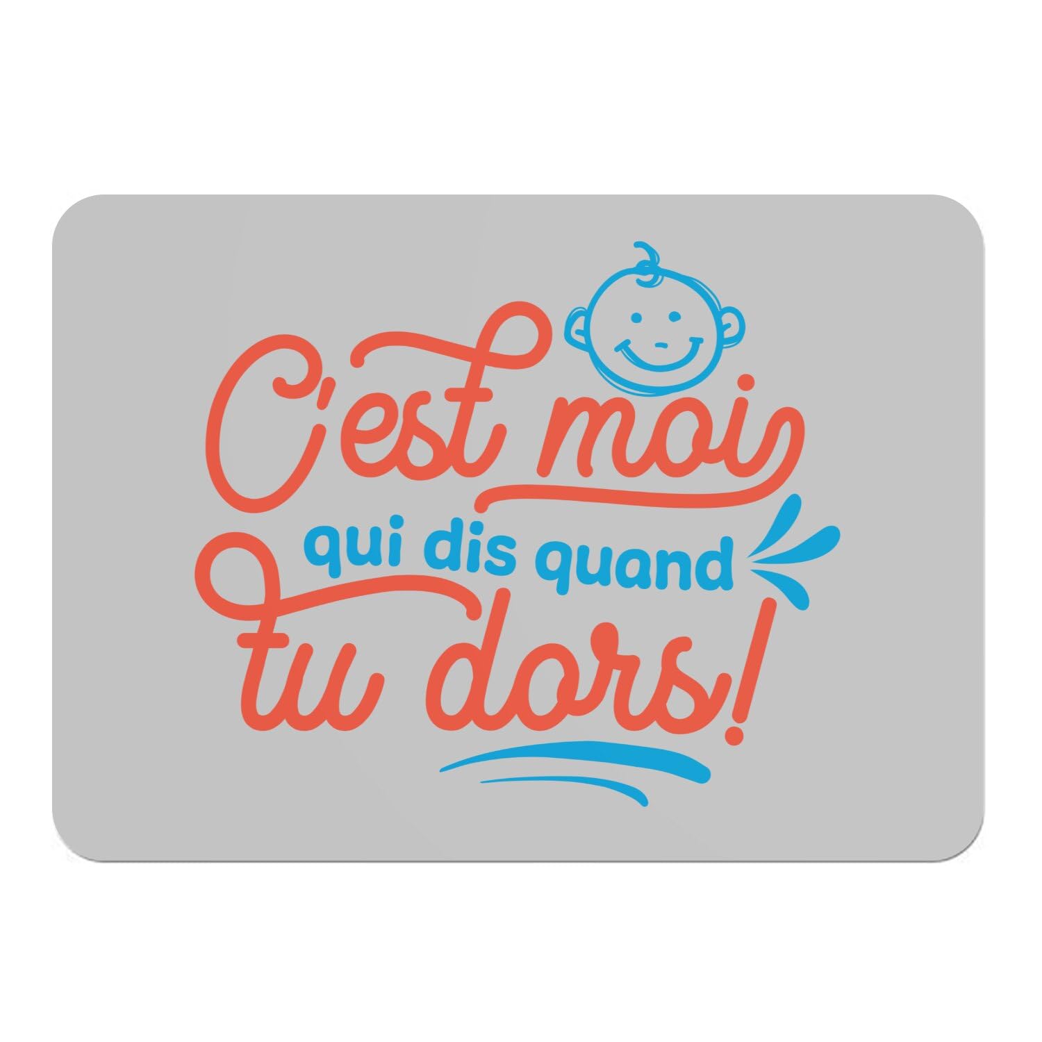 Sets de table en liège gris pour le petit-déjeuner des jeunes parents fatigués