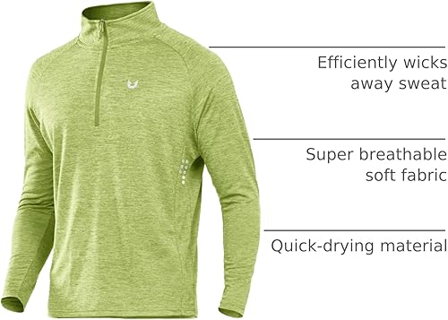 Miniatura 4 de NORTHYARD - Camiseta de correr para hombre, manga larga, cremallera de un cuarto, sudadera que absorbe la humedad, secado rápido, camisetas