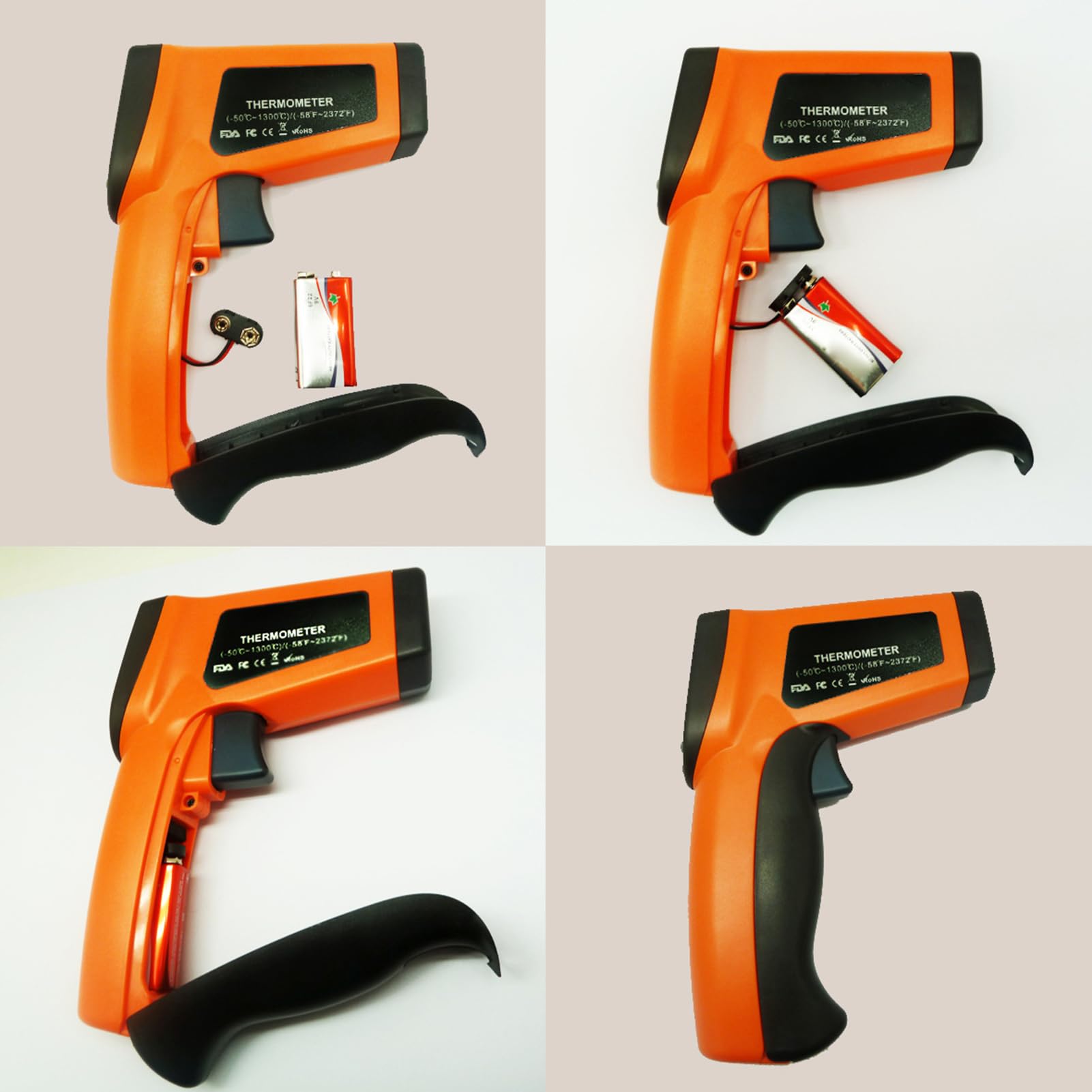 Eujgoov Duales Infrarot-Thermometer, Berührungsloses Temperaturwerkzeug, Einstellbarer Emissionsgrad für den Industriellen Heimgebrauch 58℉ Bis 1616℉ (Farbkartonverpackung)