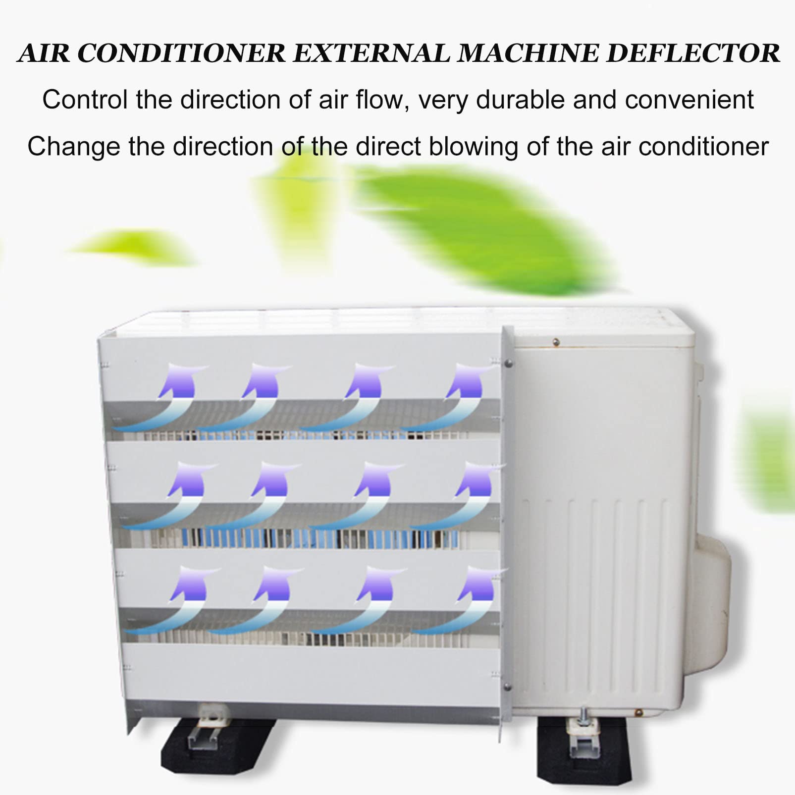 Fadiadem Air Conditioner Deflector for Outside Units, Louvered Vent Cover Galvanized Steel Grille Air Conditioner Fence Screen, DustProof Waterproof AC Protection Cover, Prevent Direct Blowing