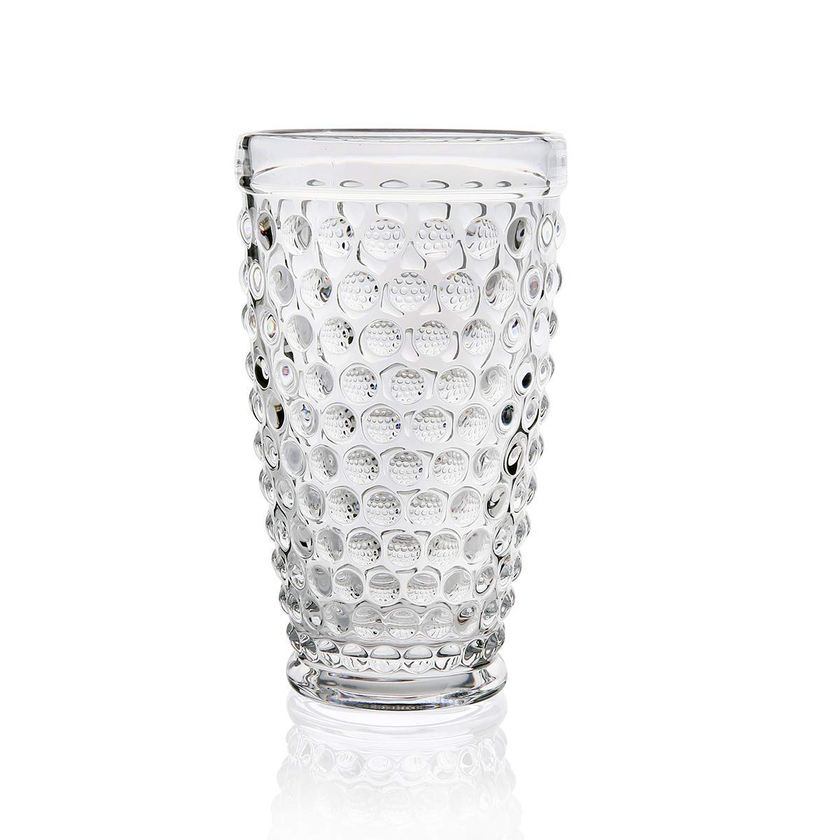 Hobnail Highball zestaw 6 szklanek 385 ml staromodny mrożony napój vintage zestaw do mleka piwa sodowego soku whiskey idealny na stół obiadowy imprezy bary restauracji (krystalicznie przezroczysty)