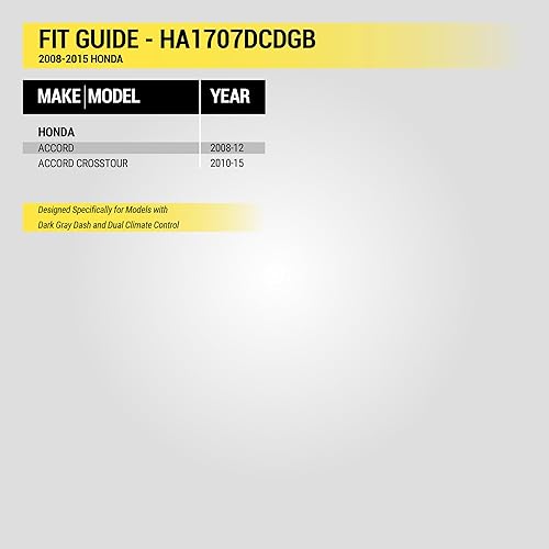 Miniatura 5 de Scosche HA1707DCDGB Compatible con Honda Accord 2008-12 Dual-Climate Control ISO Doble DIN y DIN+Pocket Dash Kit Dk Gray