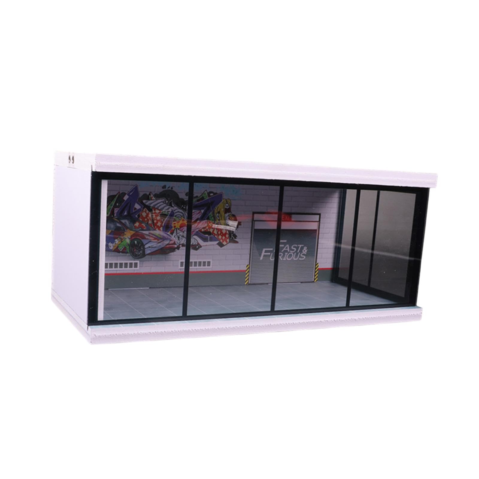 Colcolo 1/64 Scenario Diorama Parcheggio Garage per Auto Vetrina Protezione Espositore Vetrina in Acrilico per Regali da Collezione di Modelli di Auto, 3 Livelli