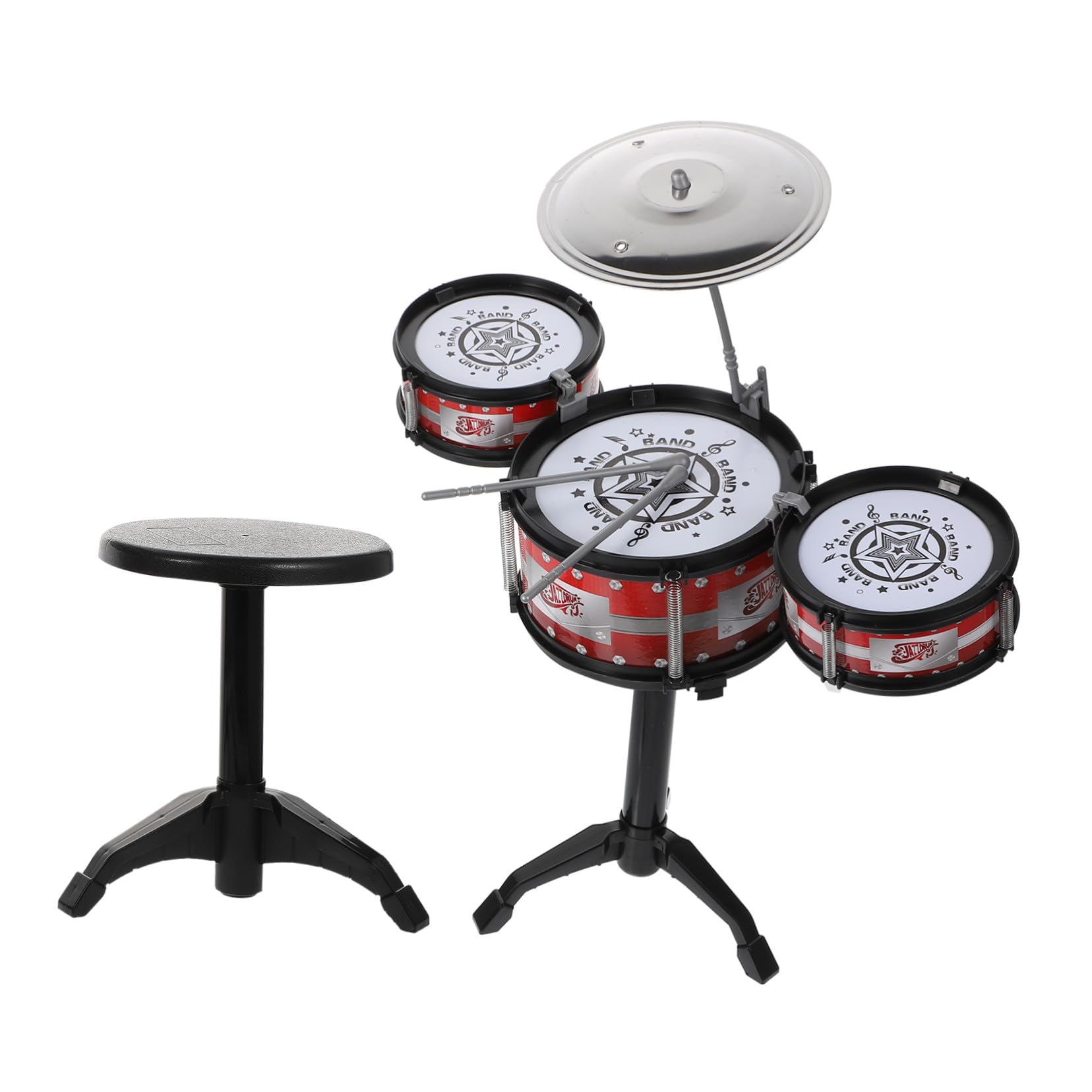 Giocattolo Musicale Tamburo per Ragazzo Ragazza, Set 1 Pezzo | Design a Tre Tamburi, Plastico e Ferro, Facile da Assemblare, per Ragazzo Ragazza e Ragazzo Ragazza Colore Casuale