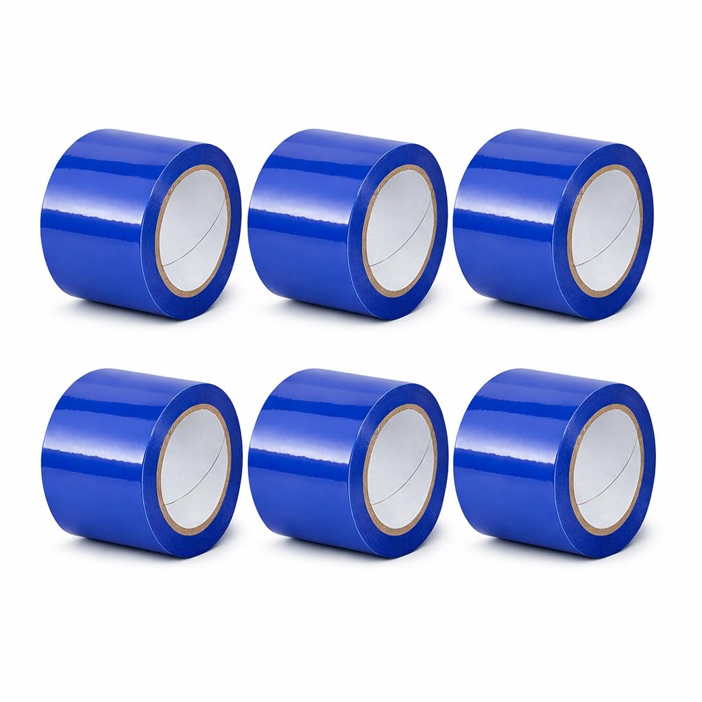 Blue Carton Sealing Tape, Packing Tape, Moving Tape 3" x 110 Yards (2.0 Mil) - Heavy Duty Acrylic Adhesive Tape for Boxes, Moving, Storage, Shipping, Warehouse Color Coding (6 Rolls)