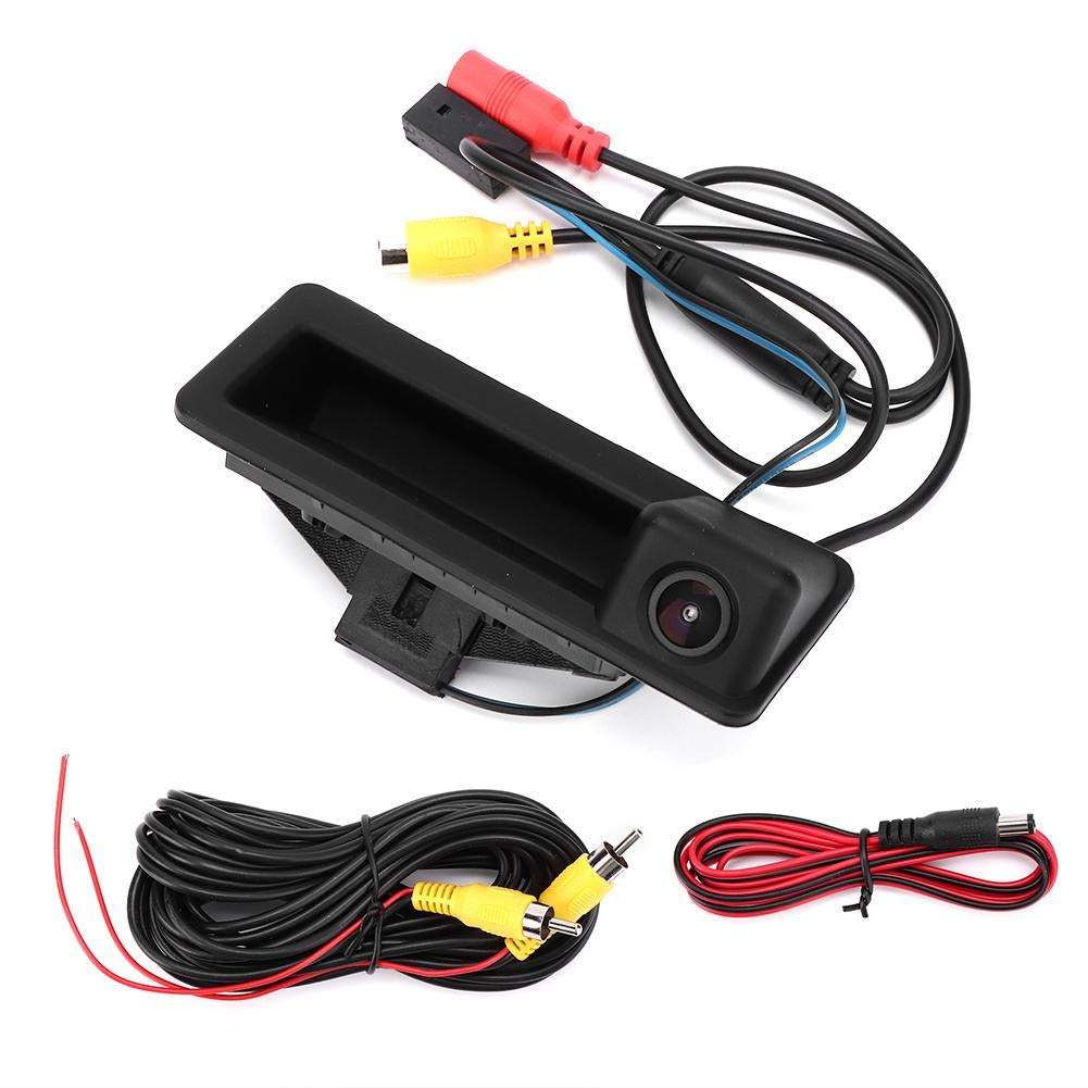 Car Backup Camera,Car Rearview Camera DC12V IP66 Mini Car Trunk Handle Rear View 170 Degrees Reversing Camera Fit for 3 Series E90 E91 E92 E93