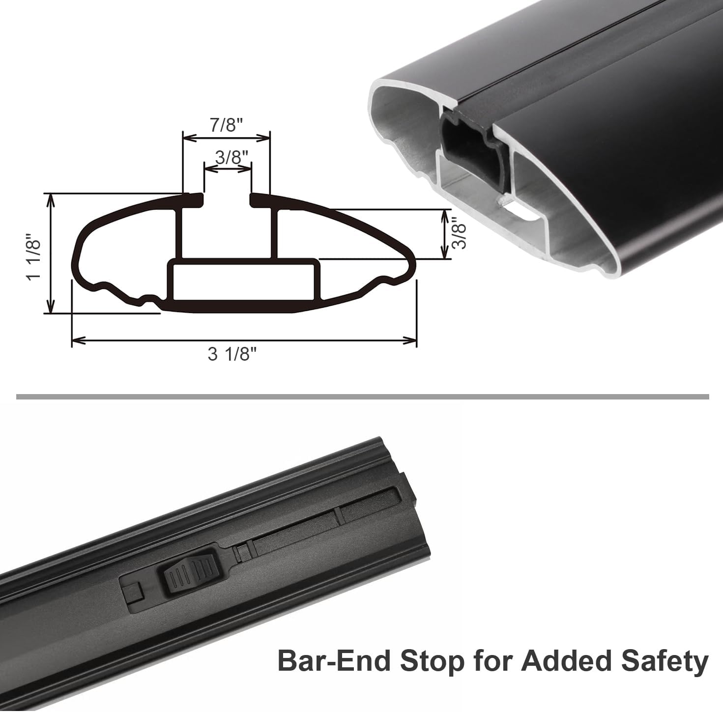 INNO XB138 Aero Reduced Noise Base Bars - 54-Inch (1 Bar) (Glass Blasted Black)