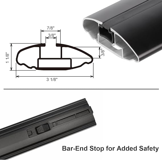 INNO AERO Base BAR (1 Bar),Black, Aluminum, Made in Japan