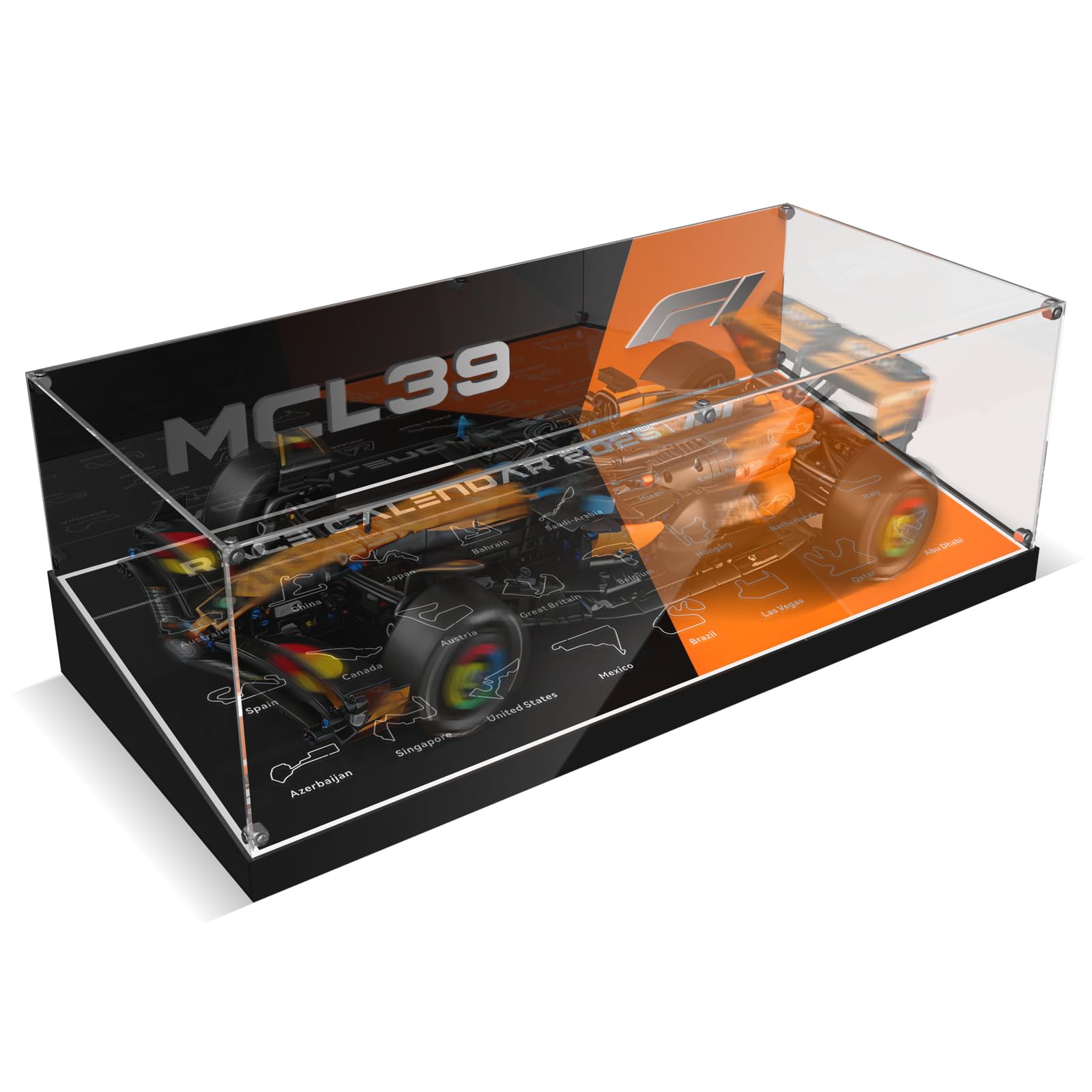 Vitrina acrílica McLaren MCL39 Lego con protección antipolvo elegante