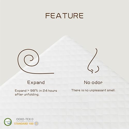 Miniatura 5 de Bamboobreeze Colchón King de 14 pulgadas, espuma viscoelástica de gel sin olor, firmeza media, cama en una caja, sin fibra de vidrio, alivio de