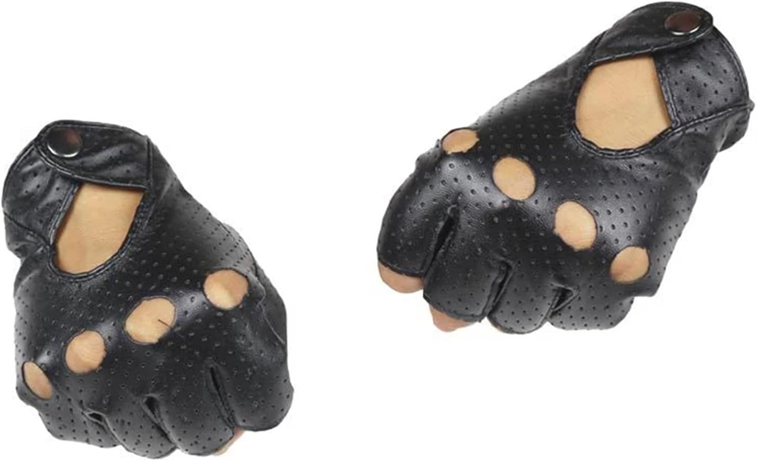 Fingerless Gloves Men PU Half Finger Driving Gloves Punk Jazz Fingerless PU Leather