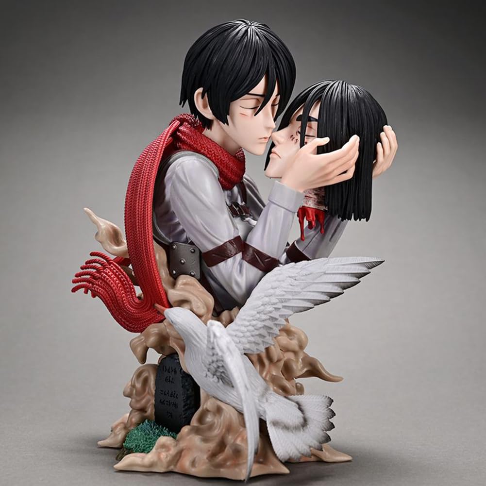 Estatuillas de busto de Eren Jaeger Figuras de acción de anime 22 cm Escultura artesanal Figura de colección Eren Jaeger Modelo de escritorio Regalo para fanáticos
