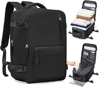 Vacuum Backpack Travel with Pump Vacpack for Women Men Compression Backpack Airplane Approved Personal ltem Bag with Vacuum System Mochila de vacío Cabin Bag Carry On with Airbag,Black