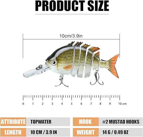 Miniatura 2 de TRUSCEND Easy Catch Swimmax with BKK Hooks, Magic Noisy Wiggling and Vibrating Actions for More Bites, Lifelike Fishing Lures for Bass Trout Walleye