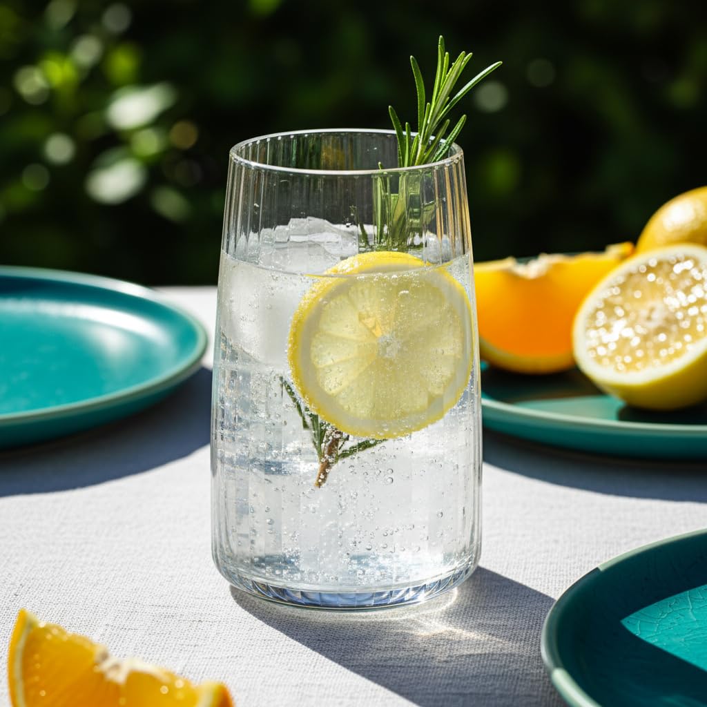 Glasmark KROSNO 1992 Szklanki do Napojów - Zestaw 6 Szklanek do Wody Soków - Zdobione - Przezroczyste - do Mycia w Zmywarce 480 ml