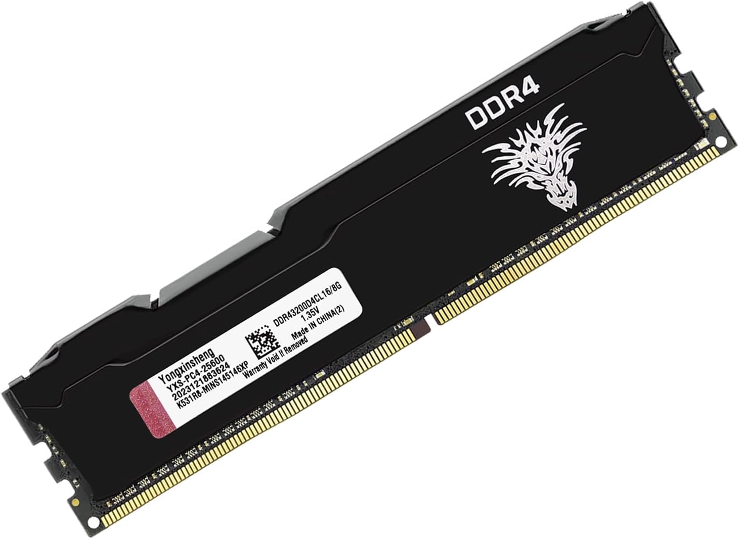 DDR4 3200MHz 8GB Desktop RAM PC4-25600 UDIMM Non-ECC Unbuffered 1.35V 288 Pin CL16 PC Computer Memory Upgrade Module Support XMP 2.0 Auto Overclocking (Black)