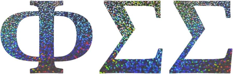 Mallory Holle Inc. Officially Licensed Phi Sigma Sigma 8" x 3" Window Decal - Rainbow Glitter