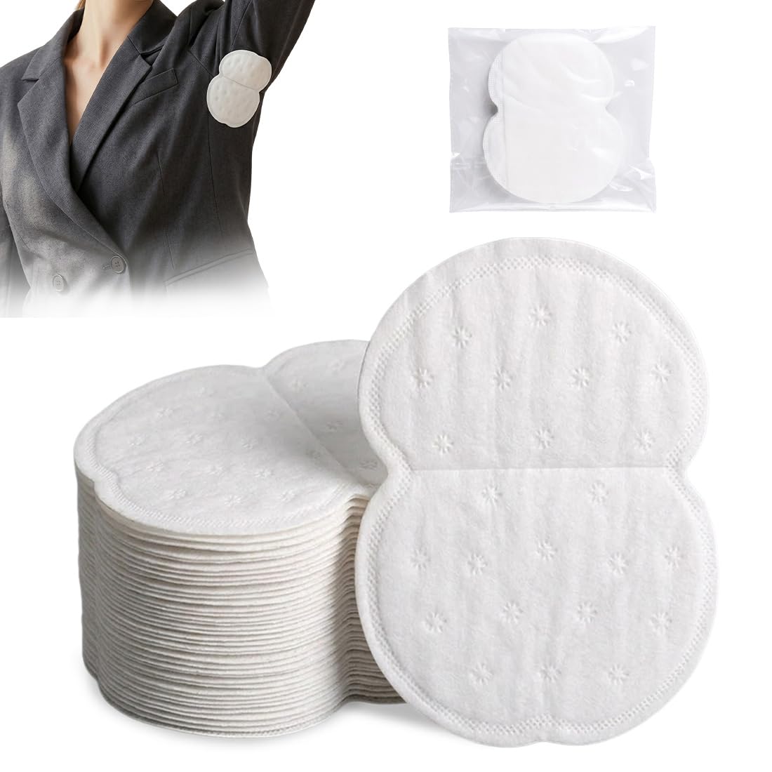 50 pezzi Assorbenti Ascellari Antisudore Uomo Donna, Pastiglie Assorbi Sudore, Alette Copri Salva Ascelle