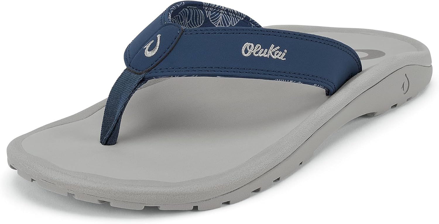 OLUKAI Ohana Men's Beach Sandals, Water Resistant Flip Flops, Arch Support & Comfort Fit, Lightweight & Durable, Enhanced Grip & Traction
