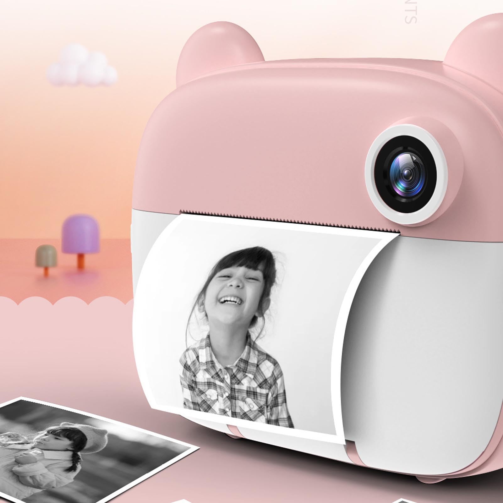 Fotocamera a Stampa Istantanea, Fotocamera Istantanea Portatile a Doppio Obiettivo da 48 MP con Scheda di Memoria da 32 GB per Fotografie di Famiglia in Viaggio