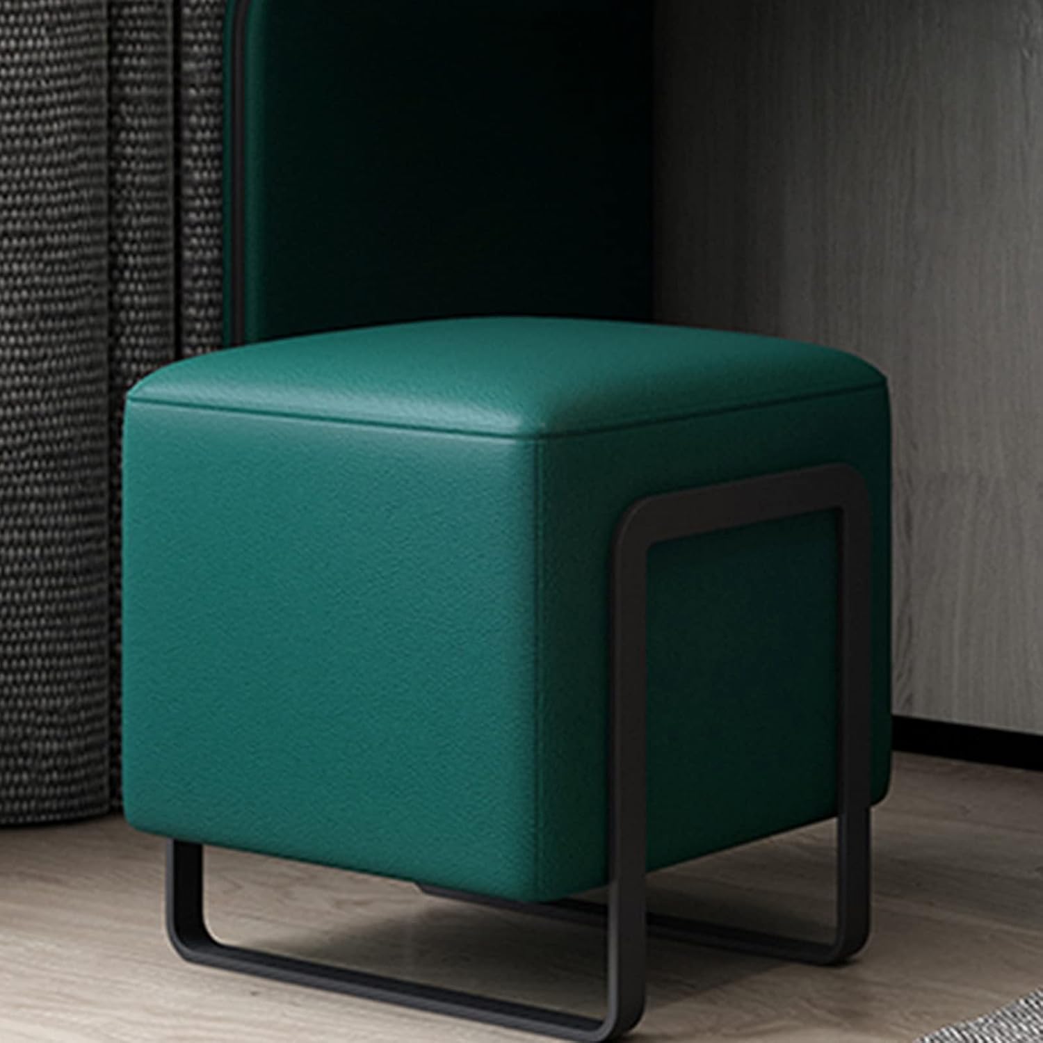 Square Footstool Foot Rest Foot Stool with PU Leather Cushion Cube Sofa Footstool Storage Box for Home Bedroom Dorm Living Room (W)