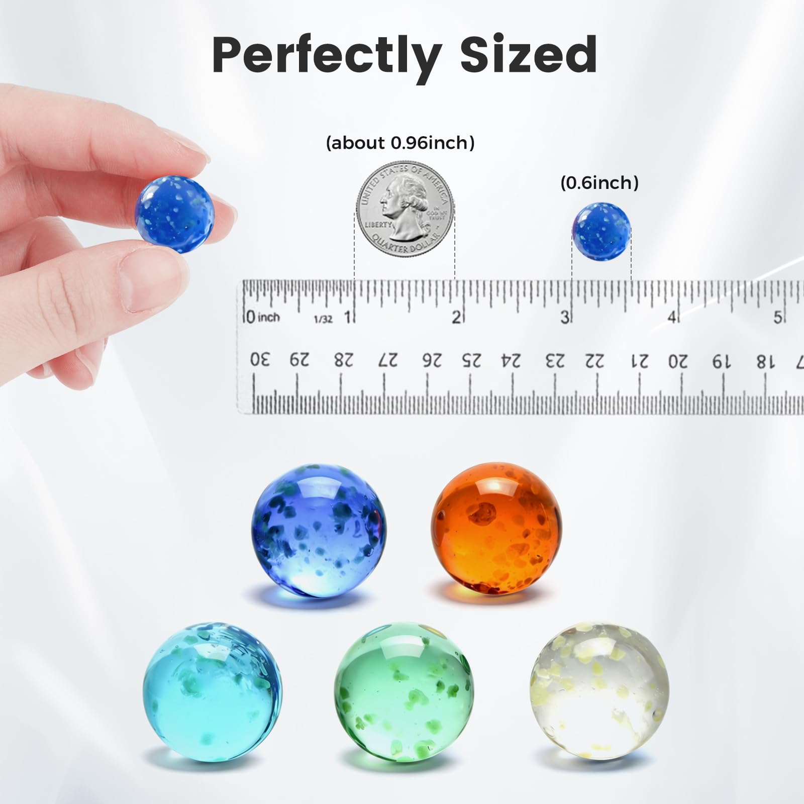 Set De 6 Canicas Luminosas De Vidrio Multicolor – Brillan En La Oscuridad – Ideales Para Juegos, Manualidades Y Decoración