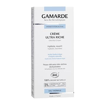 Gamarde Ultra Rich Cream - Face Moisturizer with Hyaluronic Acid and Shea Butter - Hydrate and Nourish Dry to Very Dry Skin - 1.41 oz