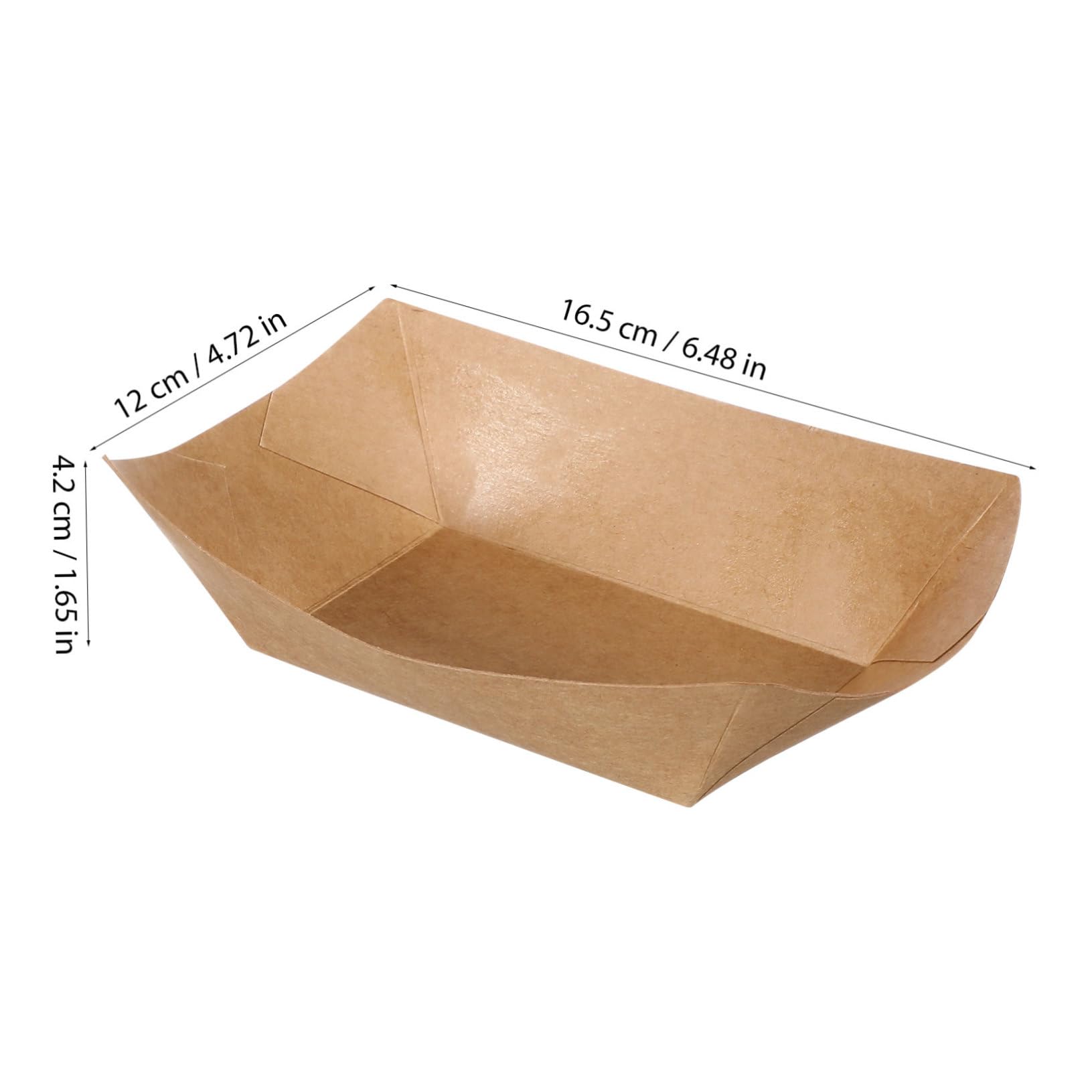 PRETYZOOM Leakproof Paper Food Serving Trays Pcs Kraft Snack Trays Carnival Plates Hot Dog Holders Bulk Party Supplies