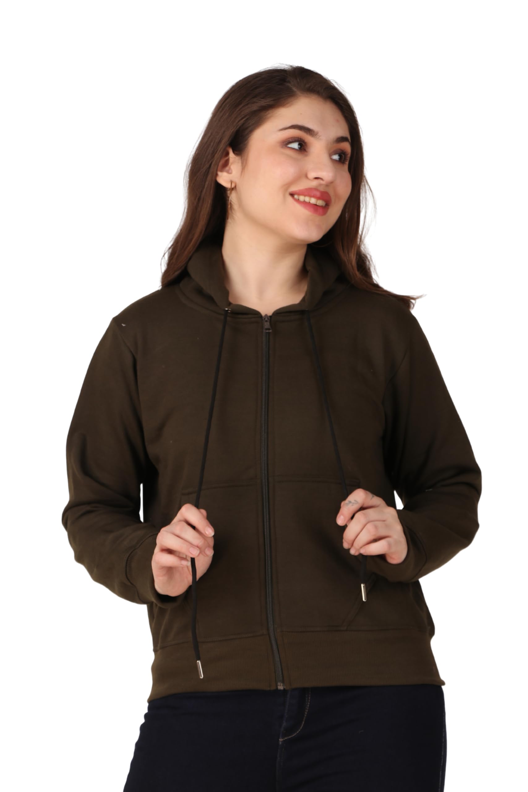 Jhoomantroo Women's Zip-Up Hoodie Full Zip Cotton Blend Hoodie with Pockets, Long Sleeve-image-40