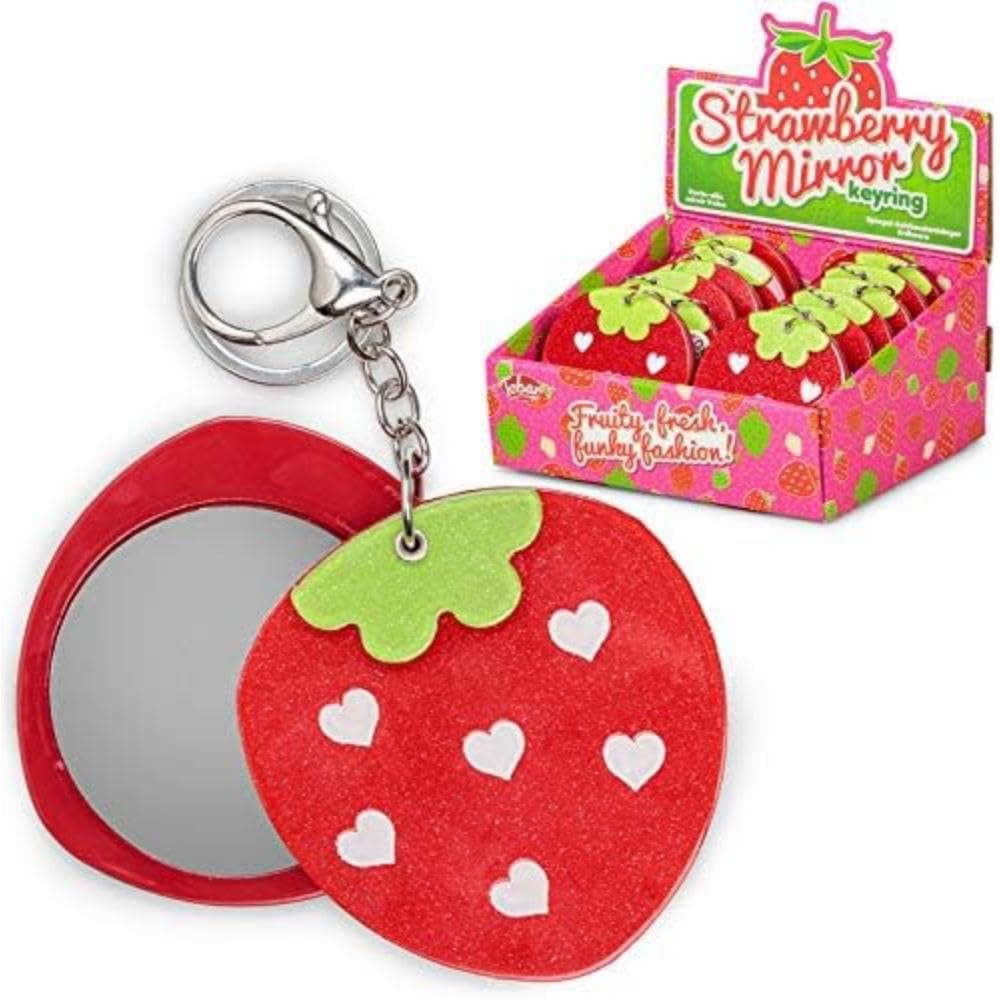 Tobar STRAWBERRY MIRROR KEYRING, Assorted Designs and Colours