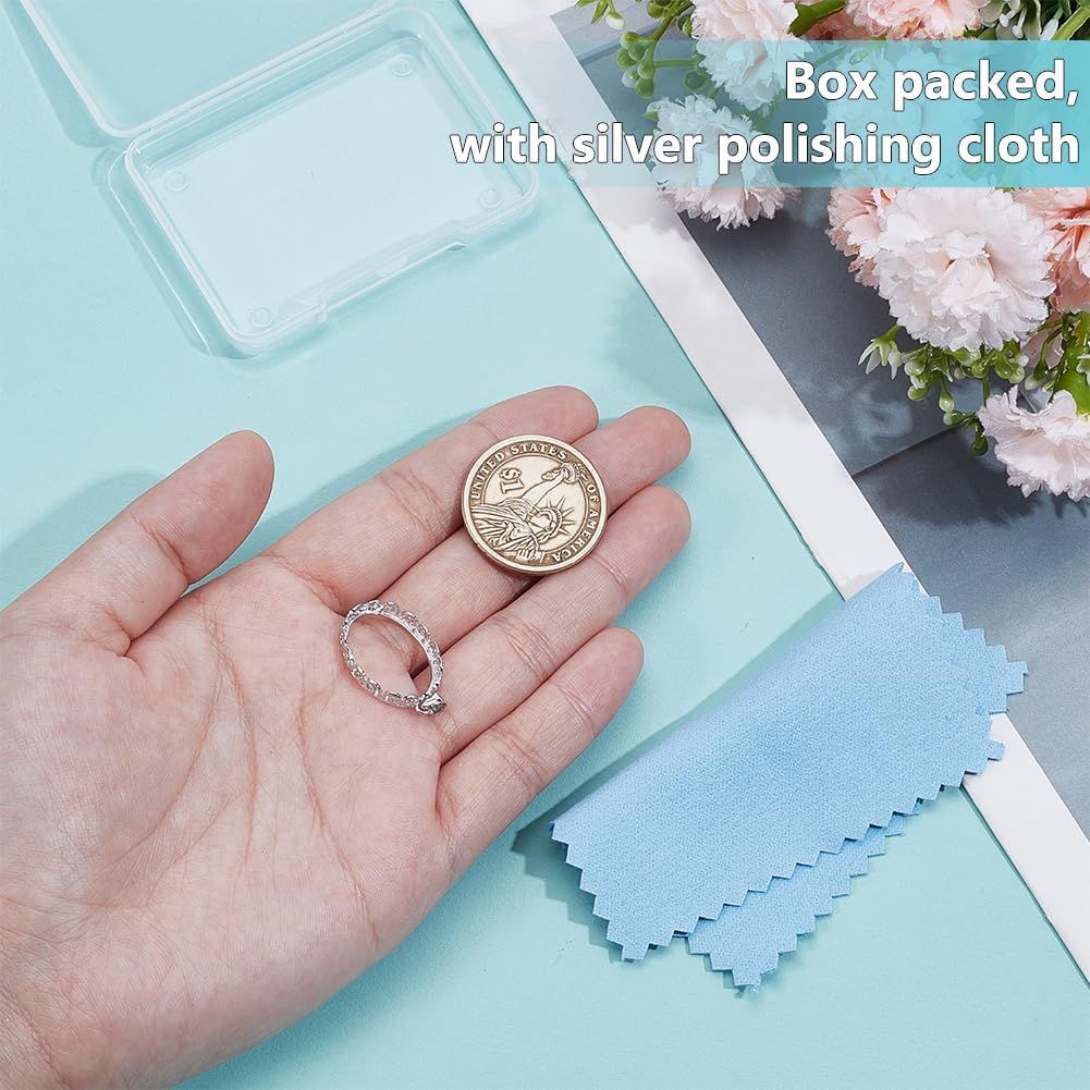 BENECREAT 925 Sterling Silver Crown Bezel Cup Tray Pendant, Platinum Handmade Pendant Blank for Necklace Jewelry Making - Image 3