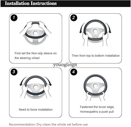 Miniatura 7 de Funda para volante y para palanca de cambios y freno de mano de automóvil por Younglingn, 1 set de 3 unidades multicolor con lana sintética, de moda