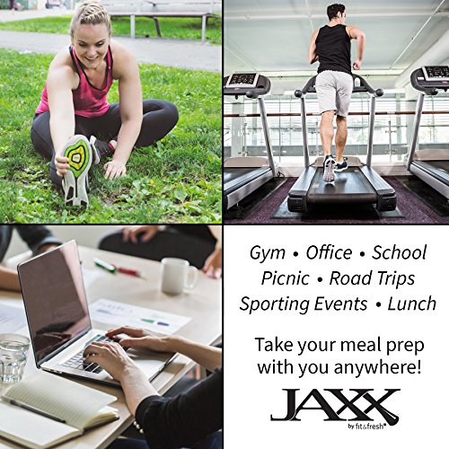 Fit and Fresh Original Jaxx FitPak Insulated Cooler Lunch Box, Meal Prep Bag with Portion Control Containers, Ice Pack, 28 oz Shaker, Standard, Teal - Thumbnail 7