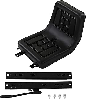 Assento de Empilhadeira, Assento de Couro PU, Assento de Empilhadeira Resistente para Escavadeira, Empilhadeira, Trator, Carregador de Skid, Preto