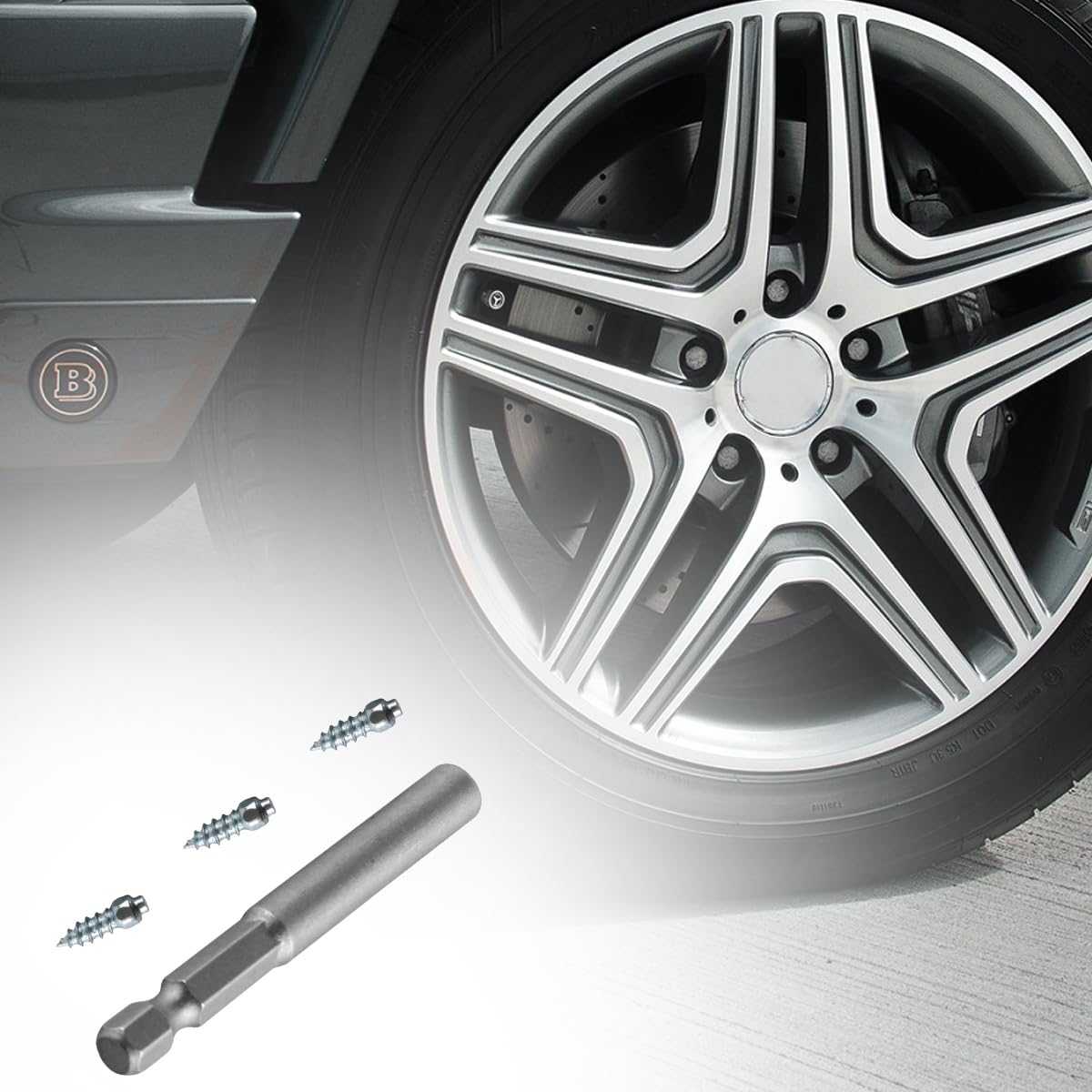 12 mm Reifen-Spikes, Schraube für EIS und Schnee, Hartmetall-Spikes für Fahrräder, Fatbikes, Laufschuhe und Stiefel, mit Installationsschlüssel, 100 Stück