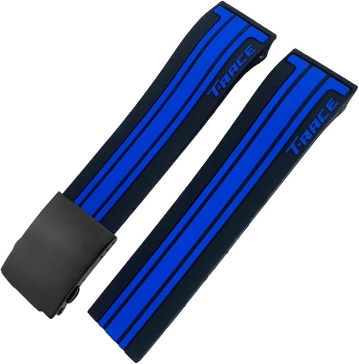 Natural Rubber Watchband Fit for Tissot T048.417/T048.427 T-RACE T048 Soft Sports Silicone Watch Strap Folding Buckle