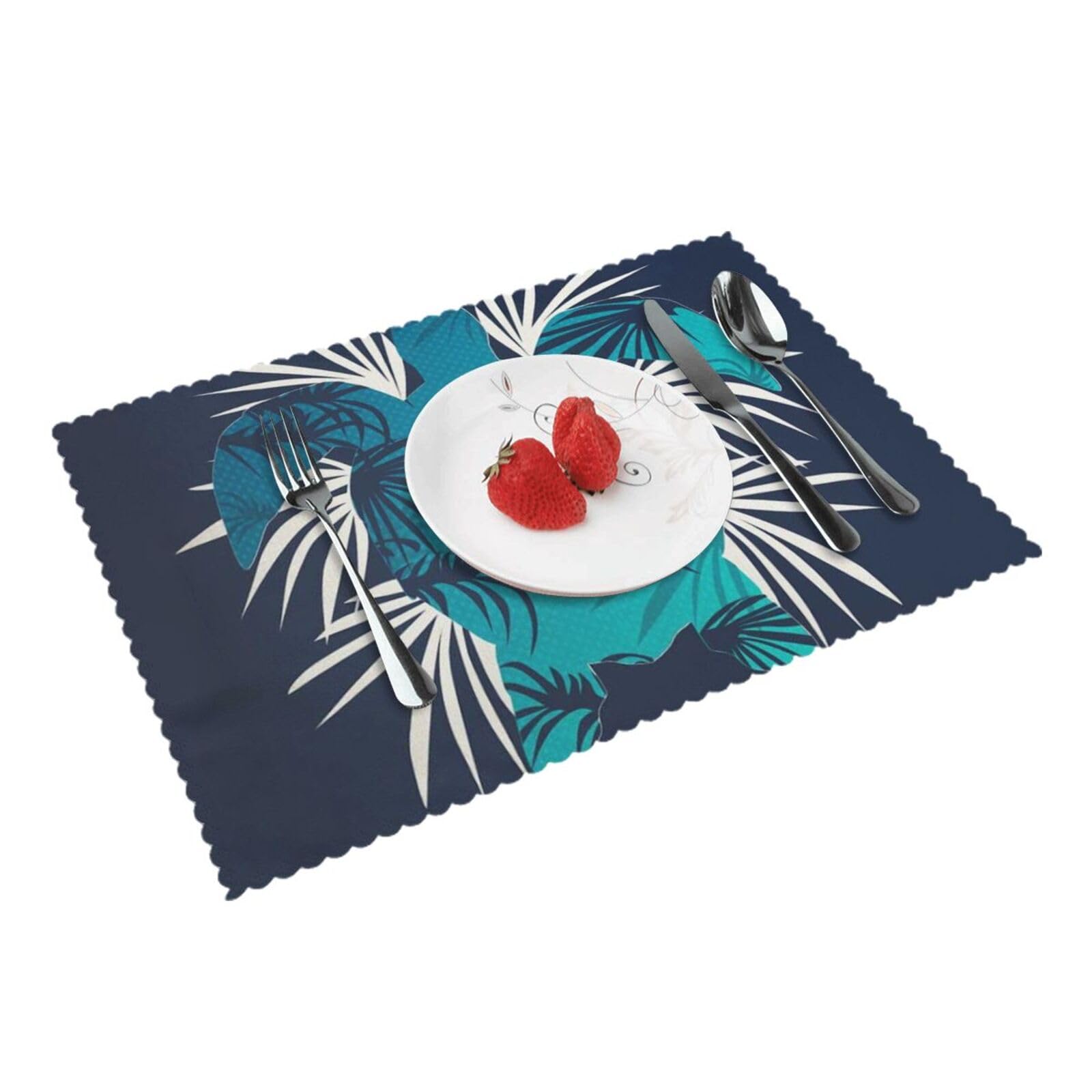 Sea Turtle Printed Placemats Set of 4 PCS Washable Placemat for Kitchen Table Heat-resistant Table Mats 45x30 CM