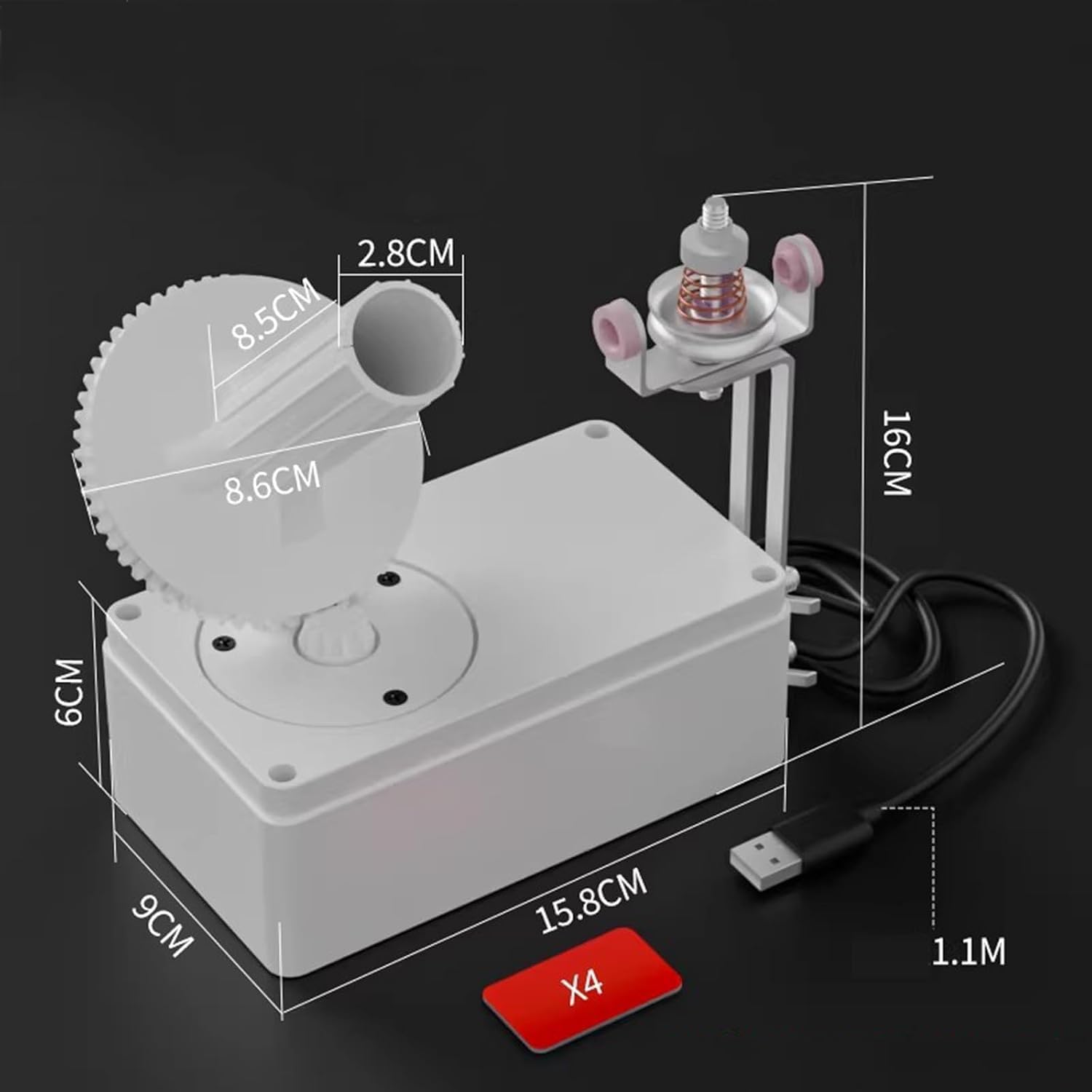 Bobineuse électrique compacte 250 TR/Min, Tension réglable, Alimentation USB, Tricot, Crochet et Teinture de Fil