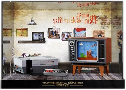 Acrylic Display Case for Lego Super Mario Nintendo Entertainment System 71374 Model - Dustproof Anti-UV Storage Box Background E
