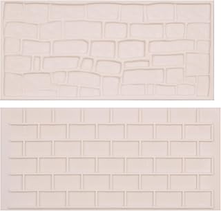 Fondant Texture Mats Wood Grain Brick Castle Wall Cobblestone Texture Design Mold for Chocolate Cake Decoration Candy Cupcake Topper Cake Polymer Clay Crafts Epoxy Resin