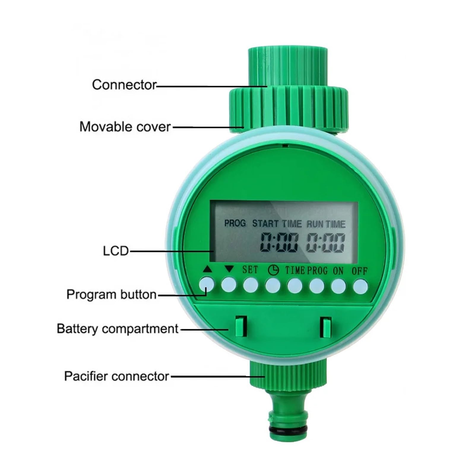 Timer nawadniania, Automatyczny sterownik nawadniania z wyświetlaczem LCD, inteligentnym zegarem nawadniania ogrodu, zaworem sterującym nawadnianiem, elektronicznym urządzeniem