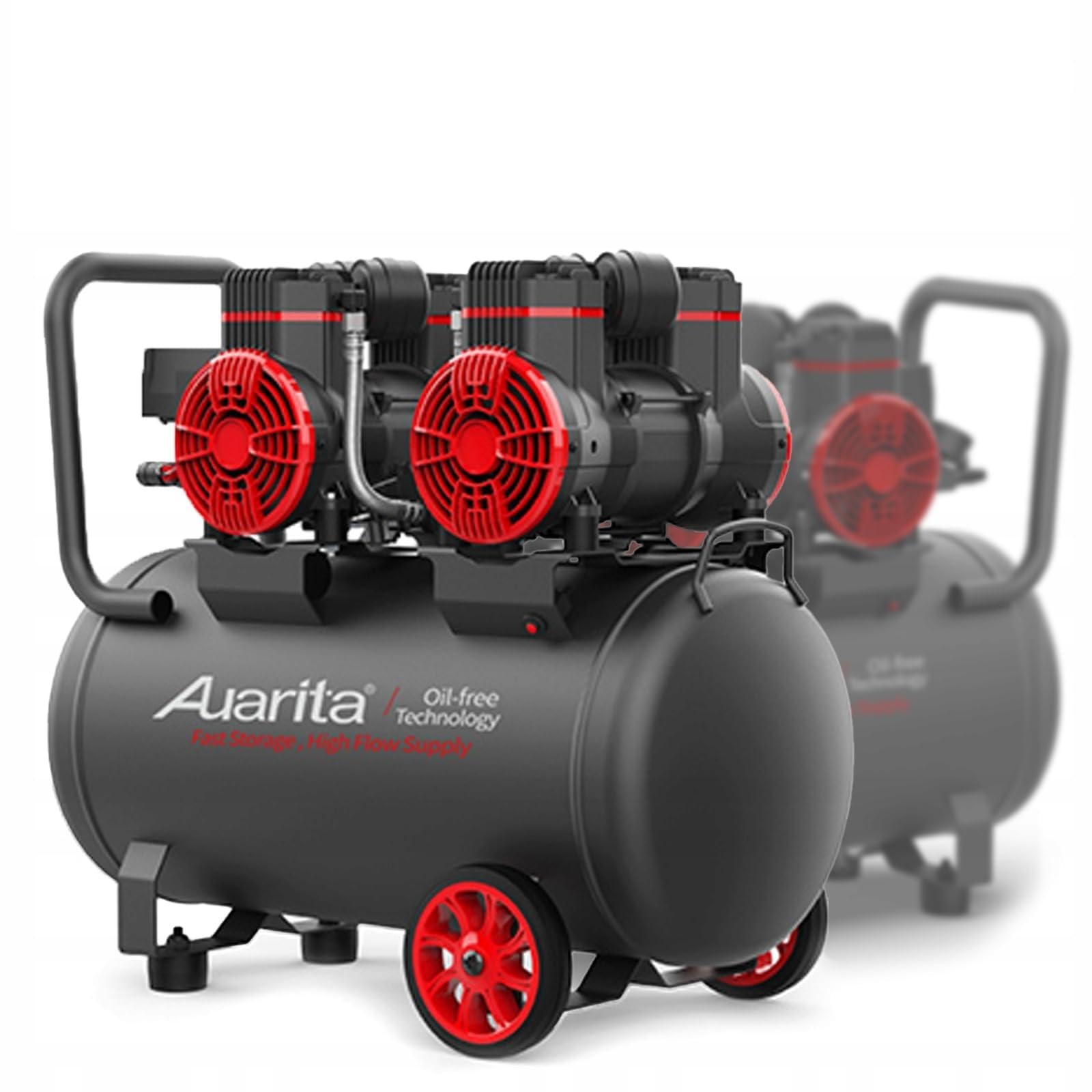 KOMPRESOR 50L BEZOLEJOWY CZTEROTŁOKOWY SPREŻARKA 220V SEPARATOR AUARITA