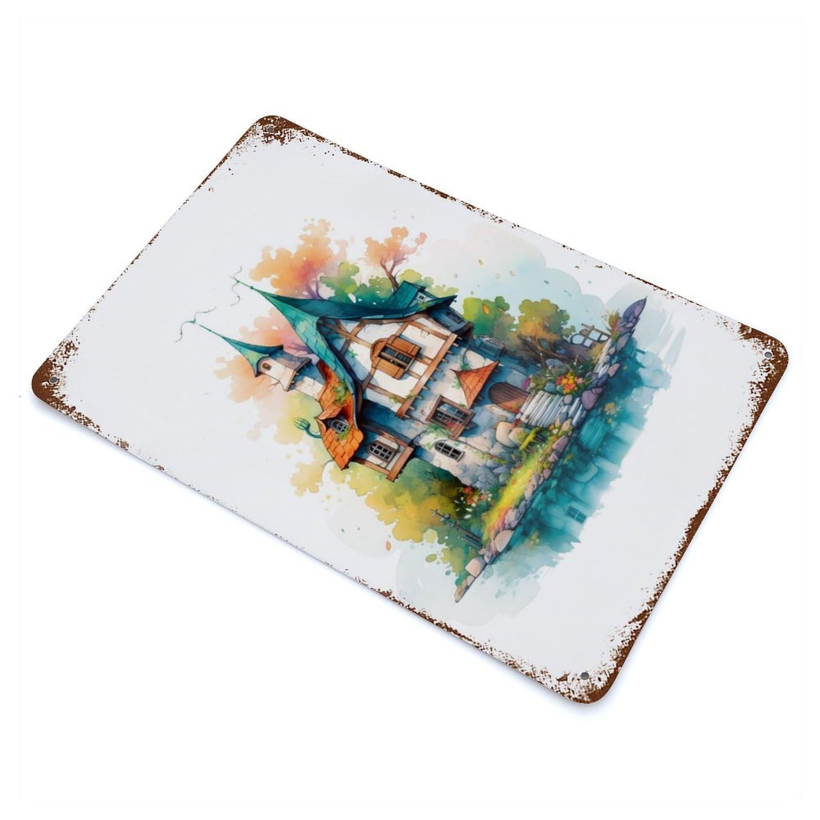 Cute House Rabbit Retro Metal Sign 11.8"x7.9", Classic Wall Plaque for Garage, Pub Or Kitchen
