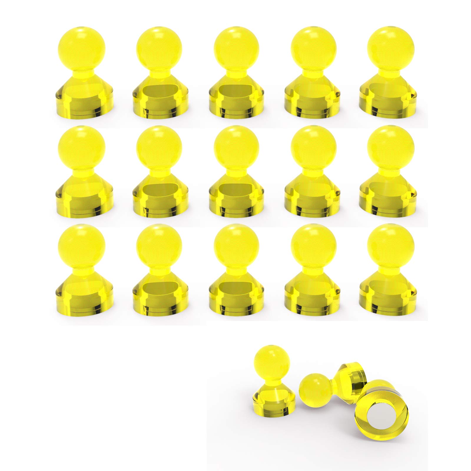 Ant Mag Magnetic Push Pins Strong Push Pin Magnets for Fridge Whiteboards Calendars Maps in School & Office Pack of 18 Yellow โ image 1