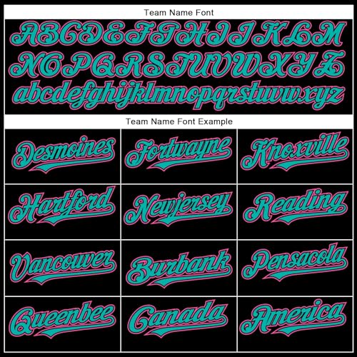 Generic Custom Baseball Jersey Men Women Youth Kids, Black and Pink Aqua Baseball Jerseys Printed Stitched Name Number Logo Baseball Shirt miniatura 3