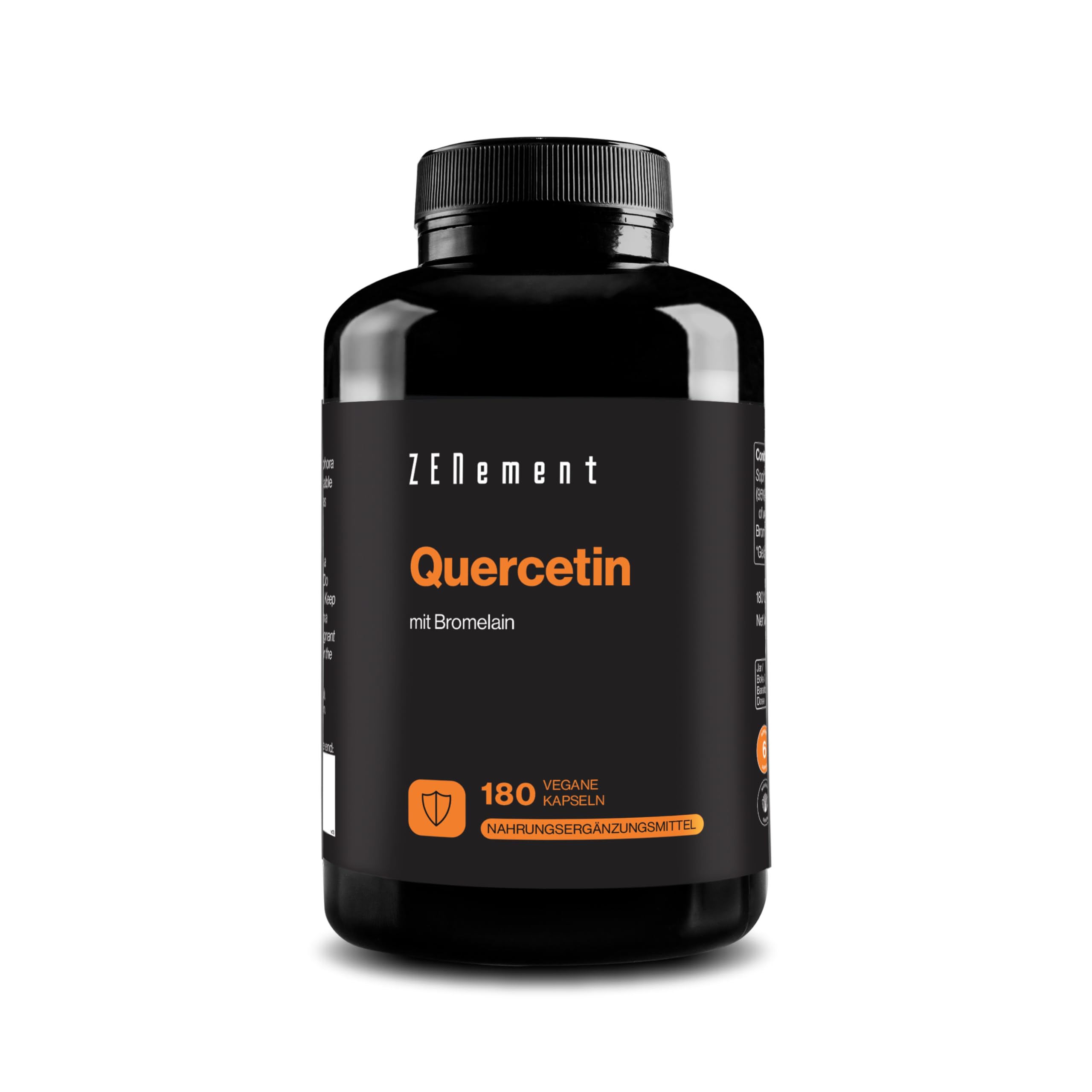 Reines Quercetin 500 mg mit Bromelain - Bessere Absorption - 180 Kapseln