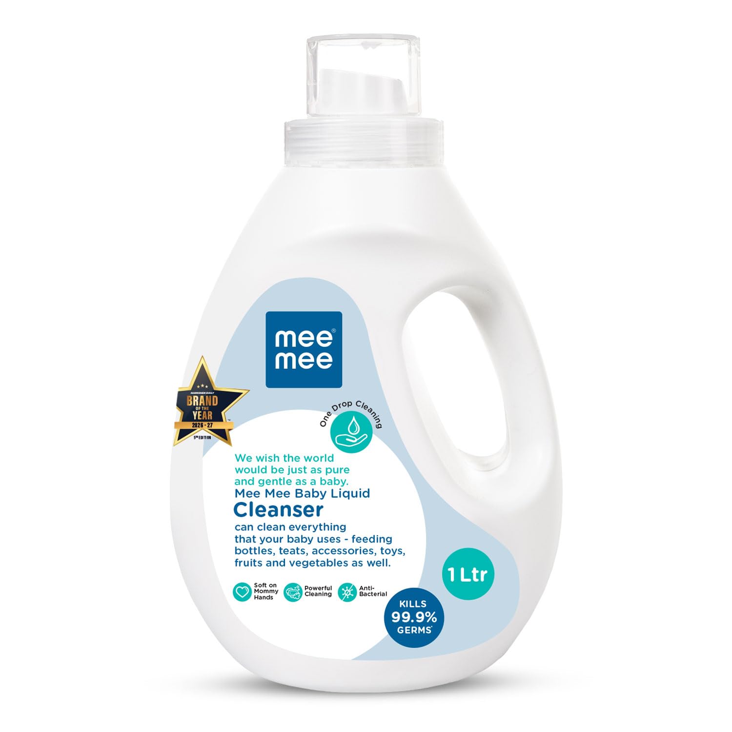 Mee Mee Baby Liquid Cleanser 1000ml, Anti-Bacterial Kills 99.9% Germs | Cleanser for Baby Bottles, Nipples, Accessories, Toys, Fruits & Vegetables No Alcohol,One Drop Cleaning Dermatologically Tested-image-19